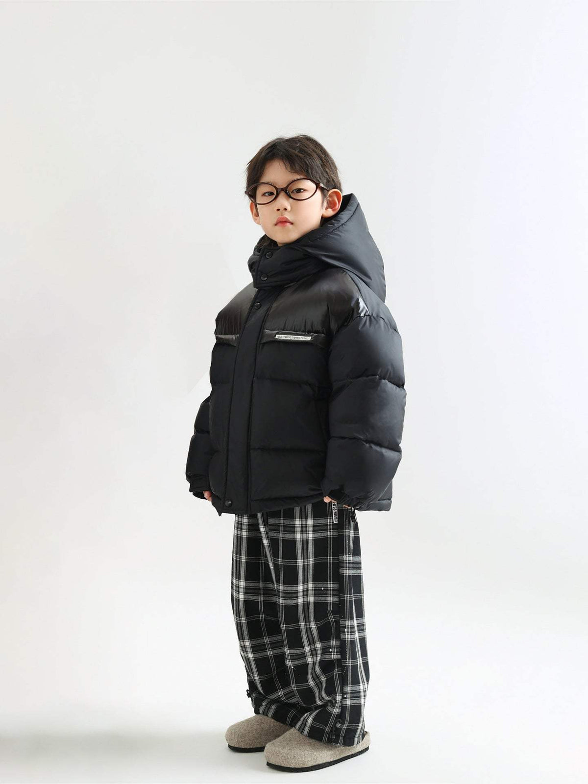 Boys' Winter Warm Thickened Ski Suit | Wine Red And Black