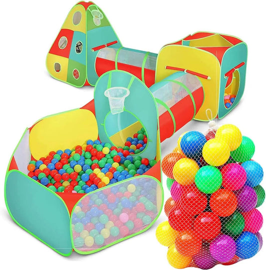 5pc Kids Play Tent for Toddlers with Ball Pit and Tunnel - ToylandEU