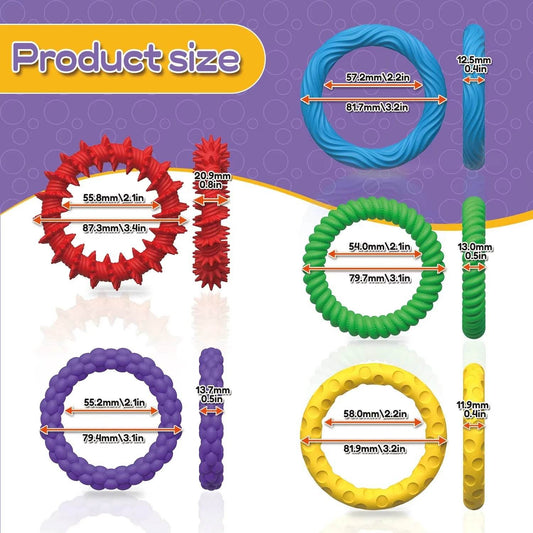 5pcs Silicone Sensory Training Hand Ring Toys for ASD ADHD - ToylandEU