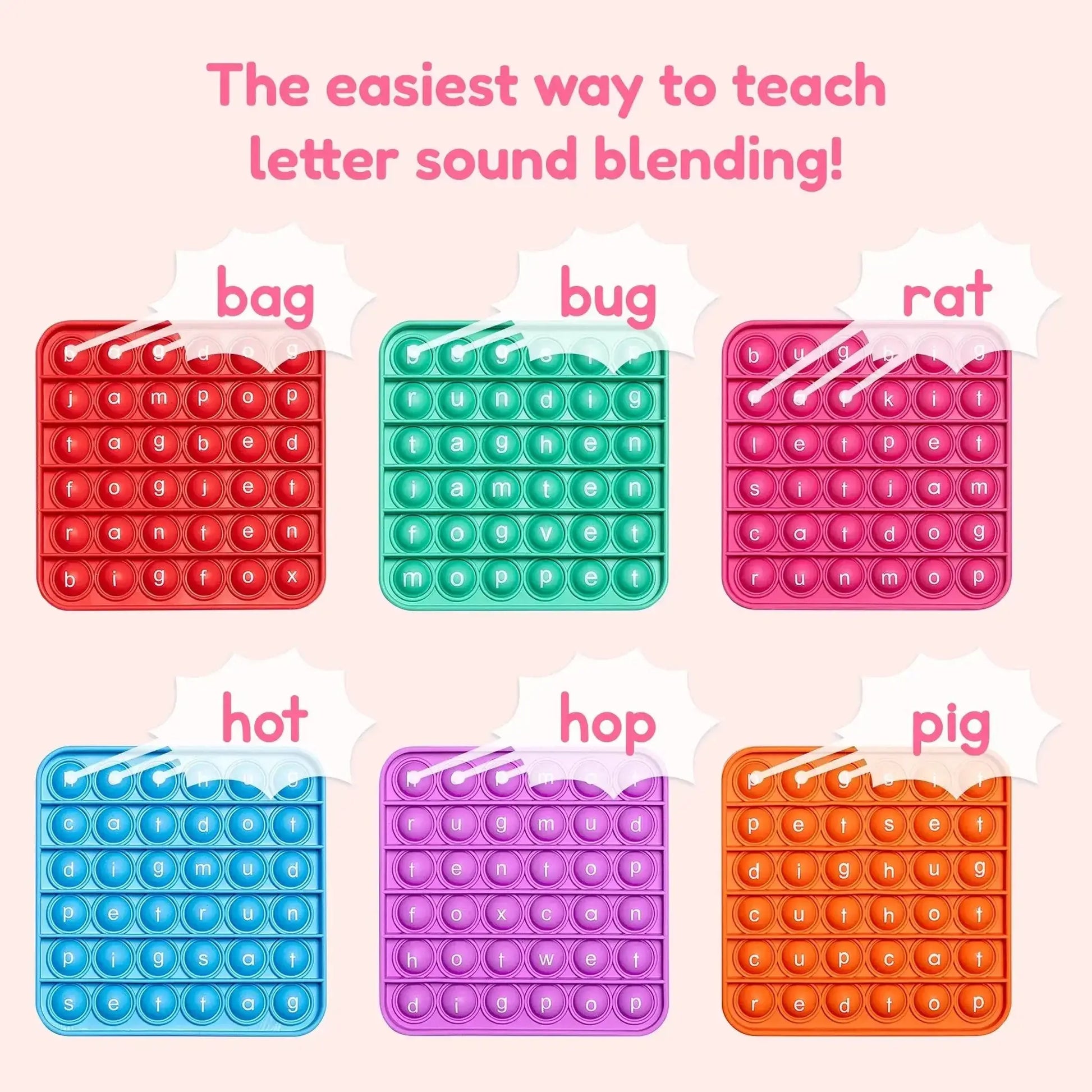 6 Extra CVC Fidget Mats (Word Pop) - The Fidget Games