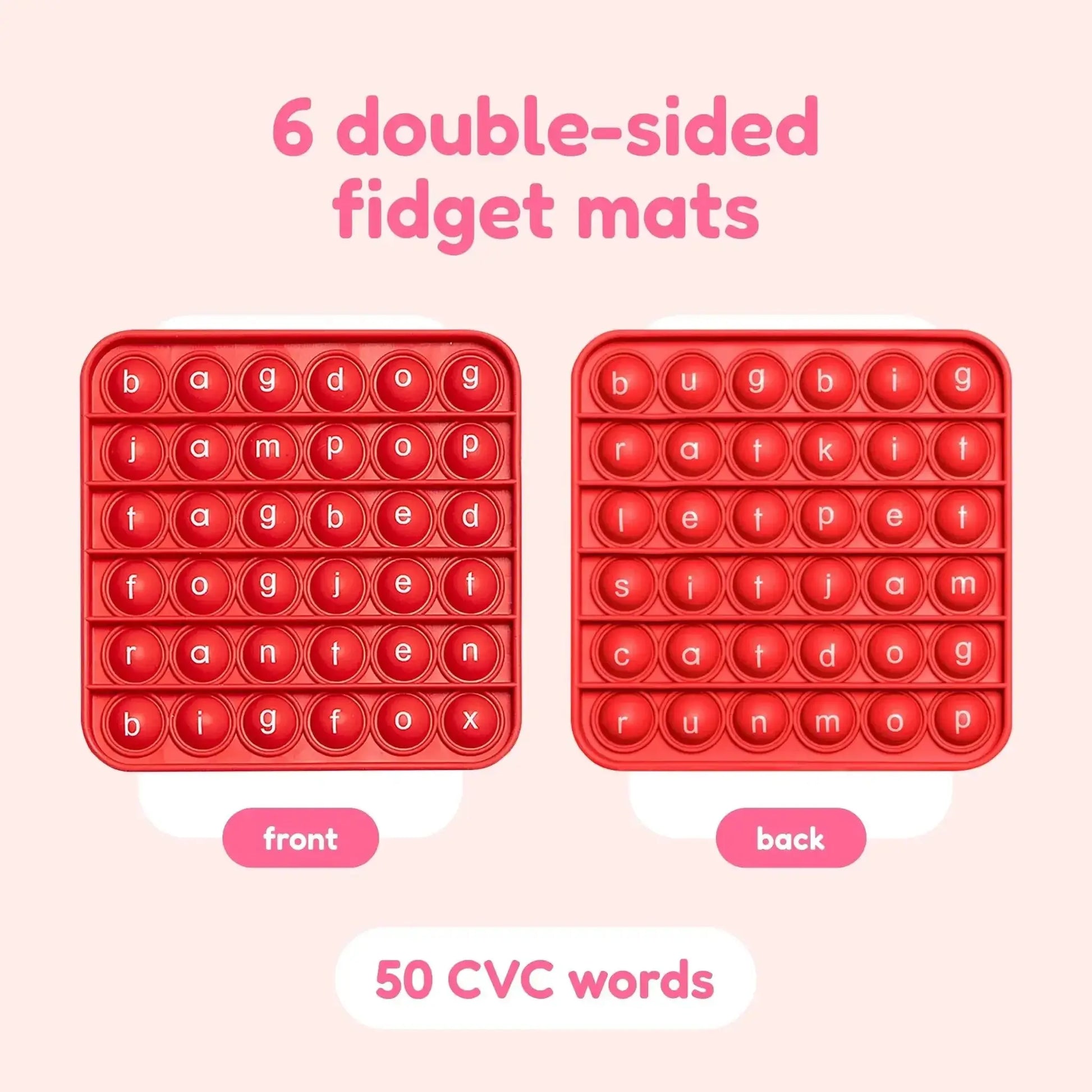 6 Extra CVC Fidget Mats (Word Pop) - The Fidget Games