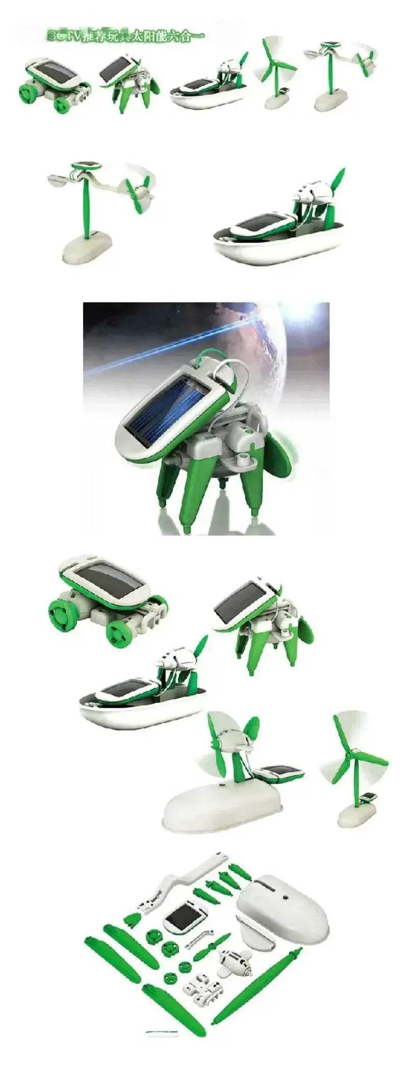 6-In-1 Solar Power Robot Kit Assembling Ship Fan Windmill Car Toys Educational Gadgets - ToylandEU