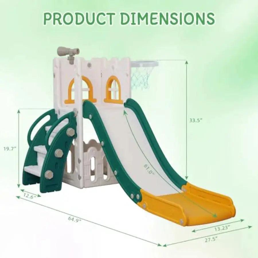  6 In 1 Toddler Slide Climber Basketball Hoop Durable -  ToylandEU™