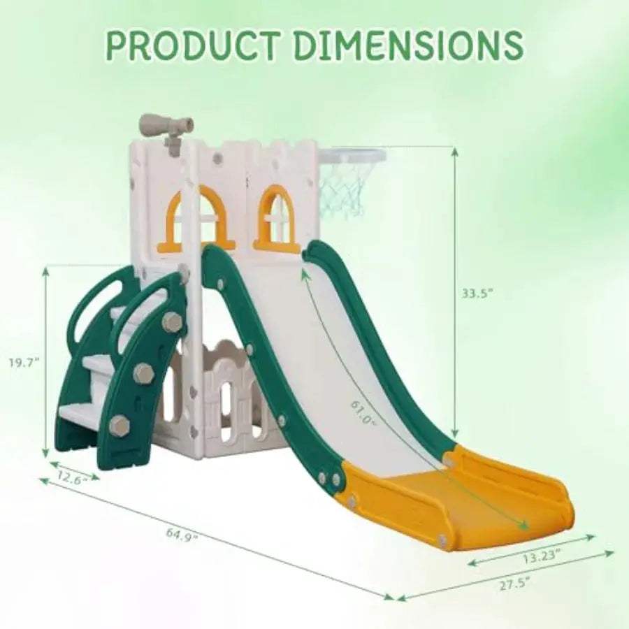  6 In 1 Toddler Slide Climber Basketball Hoop Durable -  ToylandEU™
