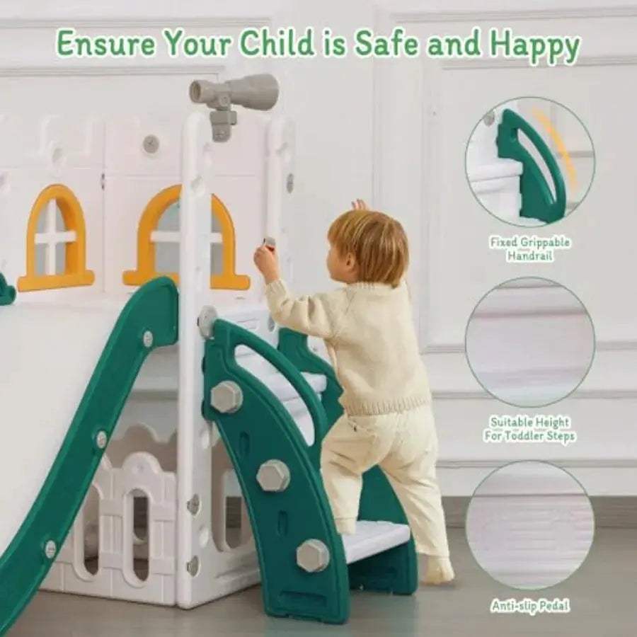  6 In 1 Toddler Slide Climber Basketball Hoop Durable -  ToylandEU™