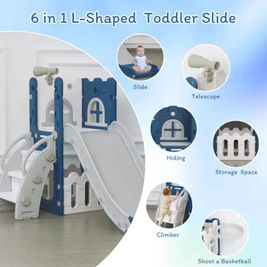 6 In 1 Toddler Slide Climber Playground With Storage -  ToylandEU™