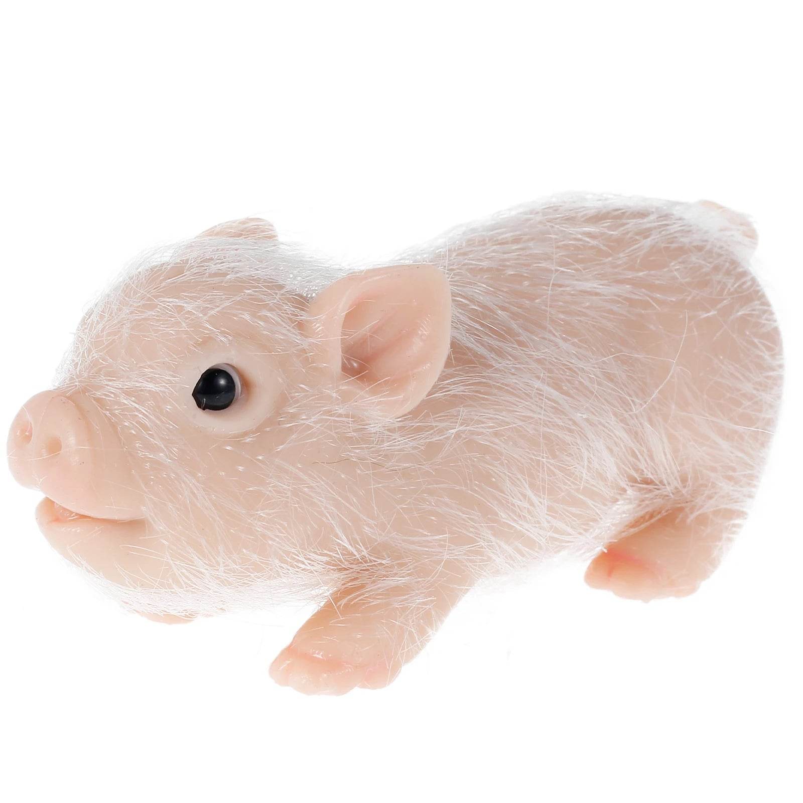 6 Inch Lifelike Silicone Pig Doll Mini Reborn Piglet Stretchy Realistic Soft Cute Piggy Full Silicone Body Toy - ToylandEU