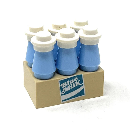 Blue Milk 6 Pack For Minifigs With Authentic LEGO Parts Figure Scale Build Set For Collectors - ToylandEU