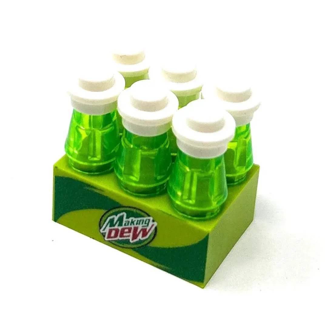 Lego Figure Soda 6 Pack By B3 Customs With Custom Dual-Sided Print Element For Display - ToylandEU