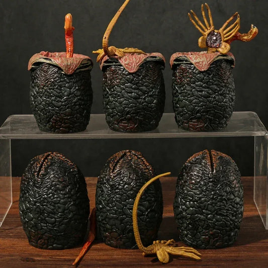 6-Pcs Set Alien Covenant PVC Figures Facehugger Chestburster Eggs 7-8 cm Unisex - ToylandEU
