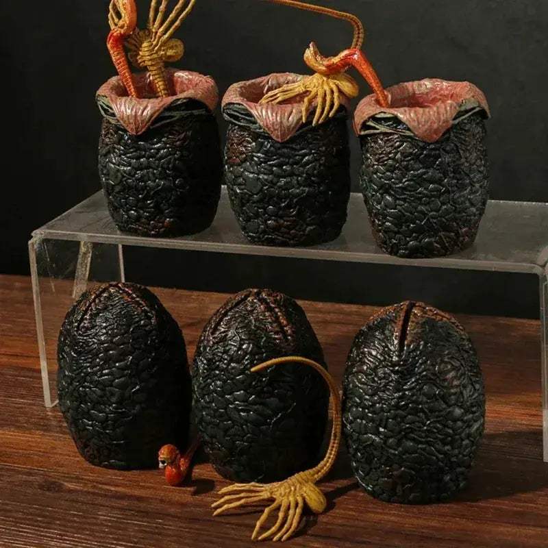 6-Pcs Set Alien Covenant PVC Figures Facehugger Chestburster Eggs 7-8 cm Unisex - ToylandEU