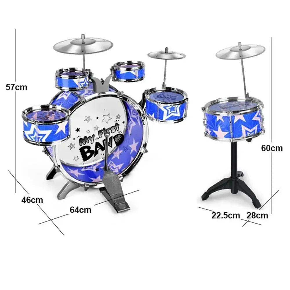  6-Piece Kids Drum Set with Stool and Cymbal Pedal -  ToylandEU™