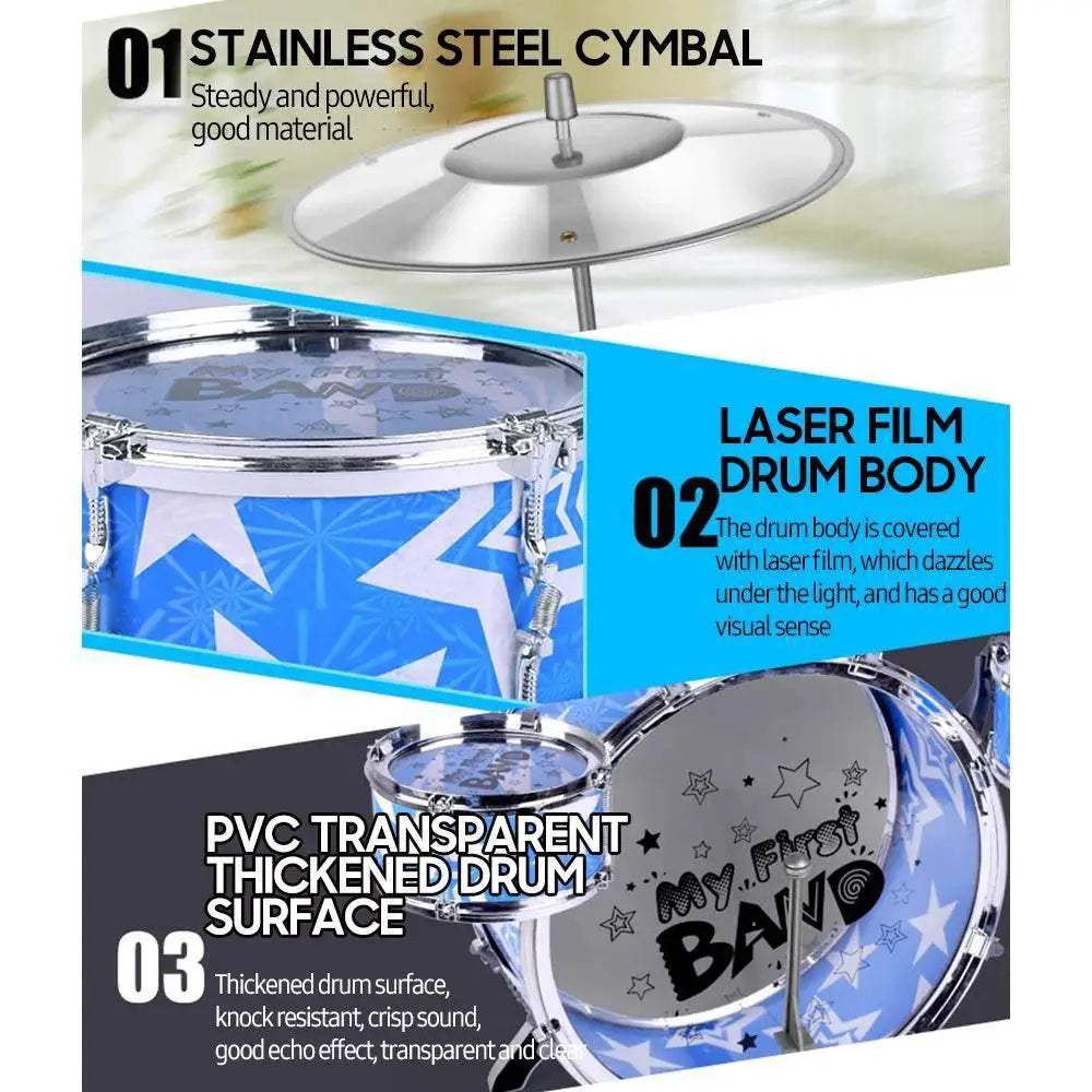  6-Piece Kids Drum Set with Stool and Cymbal Pedal -  ToylandEU™