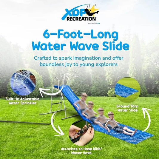 6' Water Wave Slide with Adjustable Sprinkler by XDP - ToylandEU