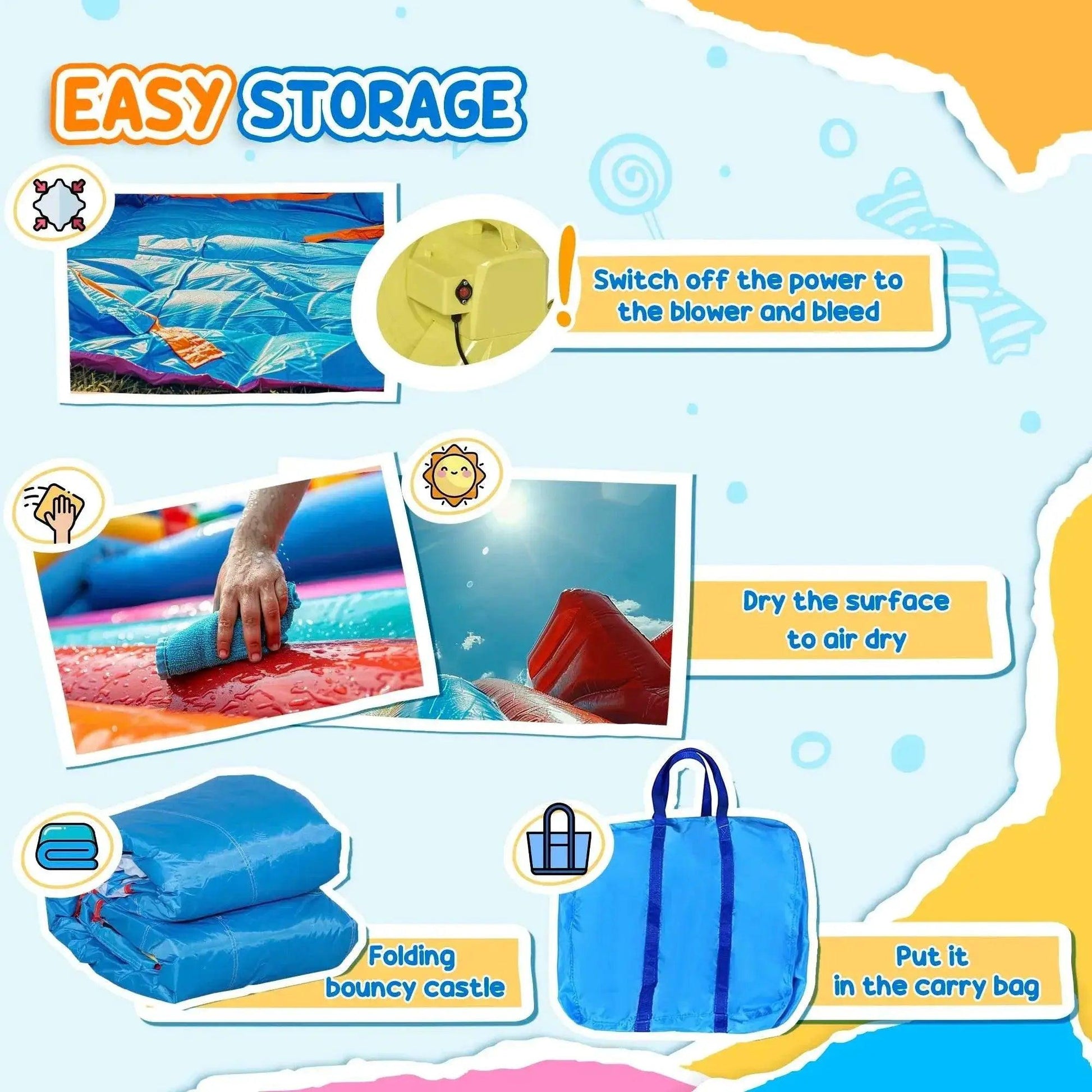  6-in-1 Inflatable Bounce House Outdoor Toy Water Slide Kids -  ToylandEU™