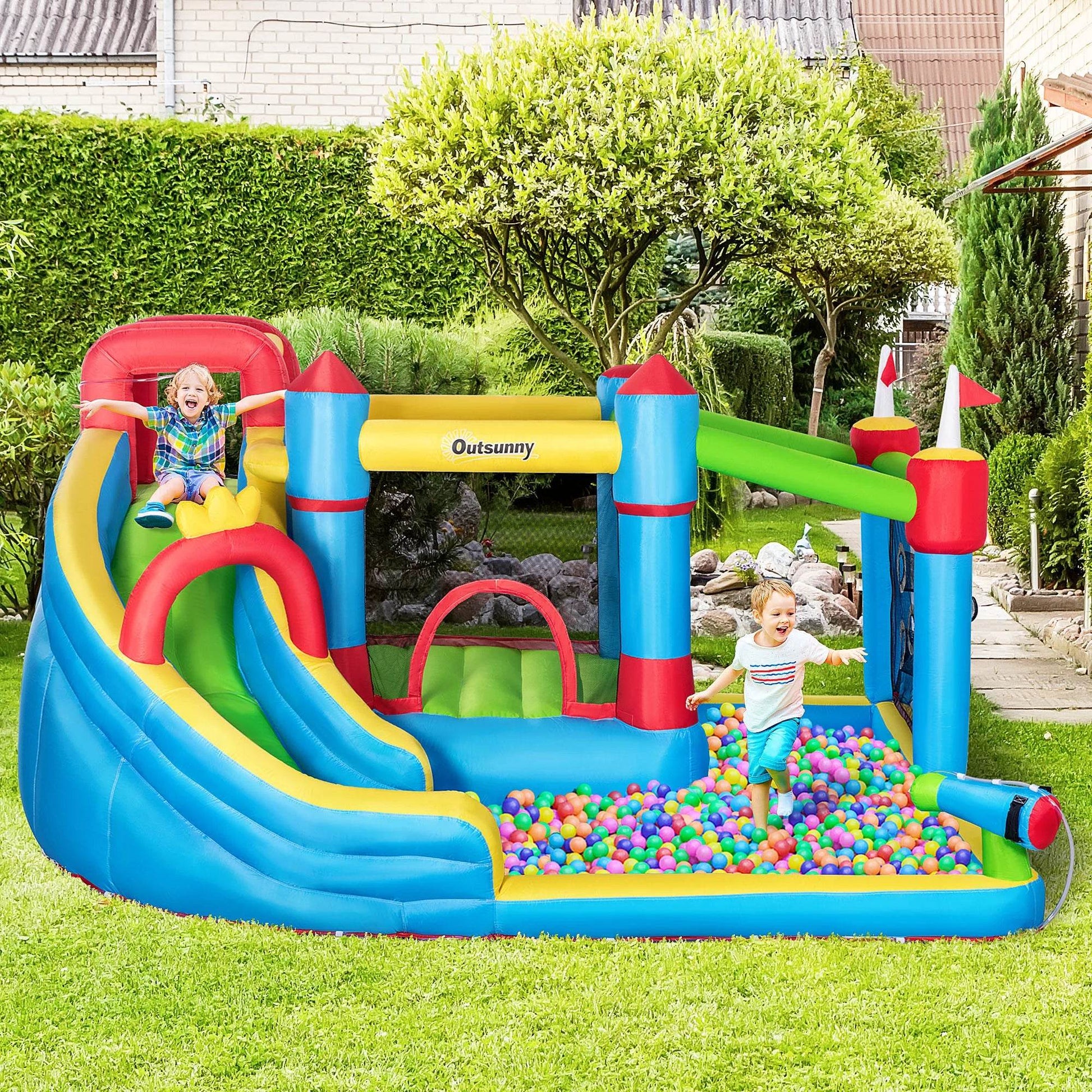 6-in-1 Inflatable Bounce House Outdoor Toy Water Slide Kids - ToylandEU