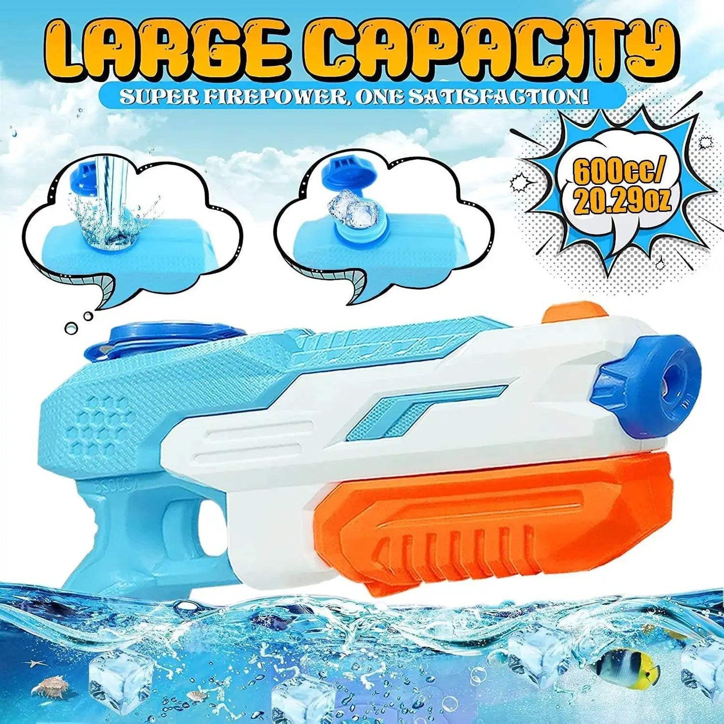 600CC Water Gun Large Capacity For Outdoor Summer Fun - ToylandEU