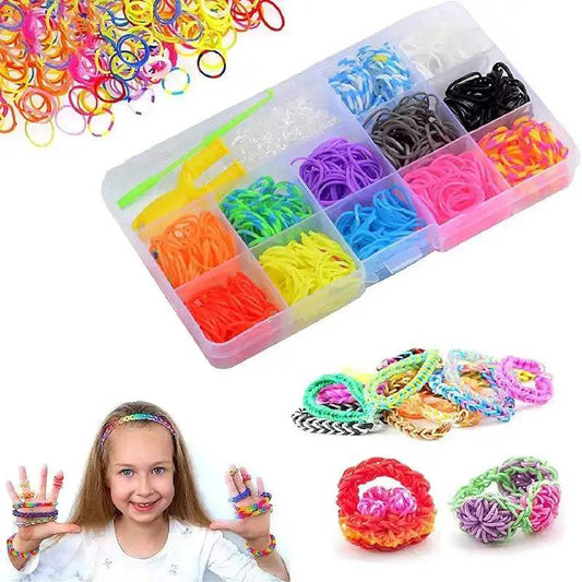 600Pcs Loom Bands Set 12 Colors For DIY Bracelets - ToylandEU
