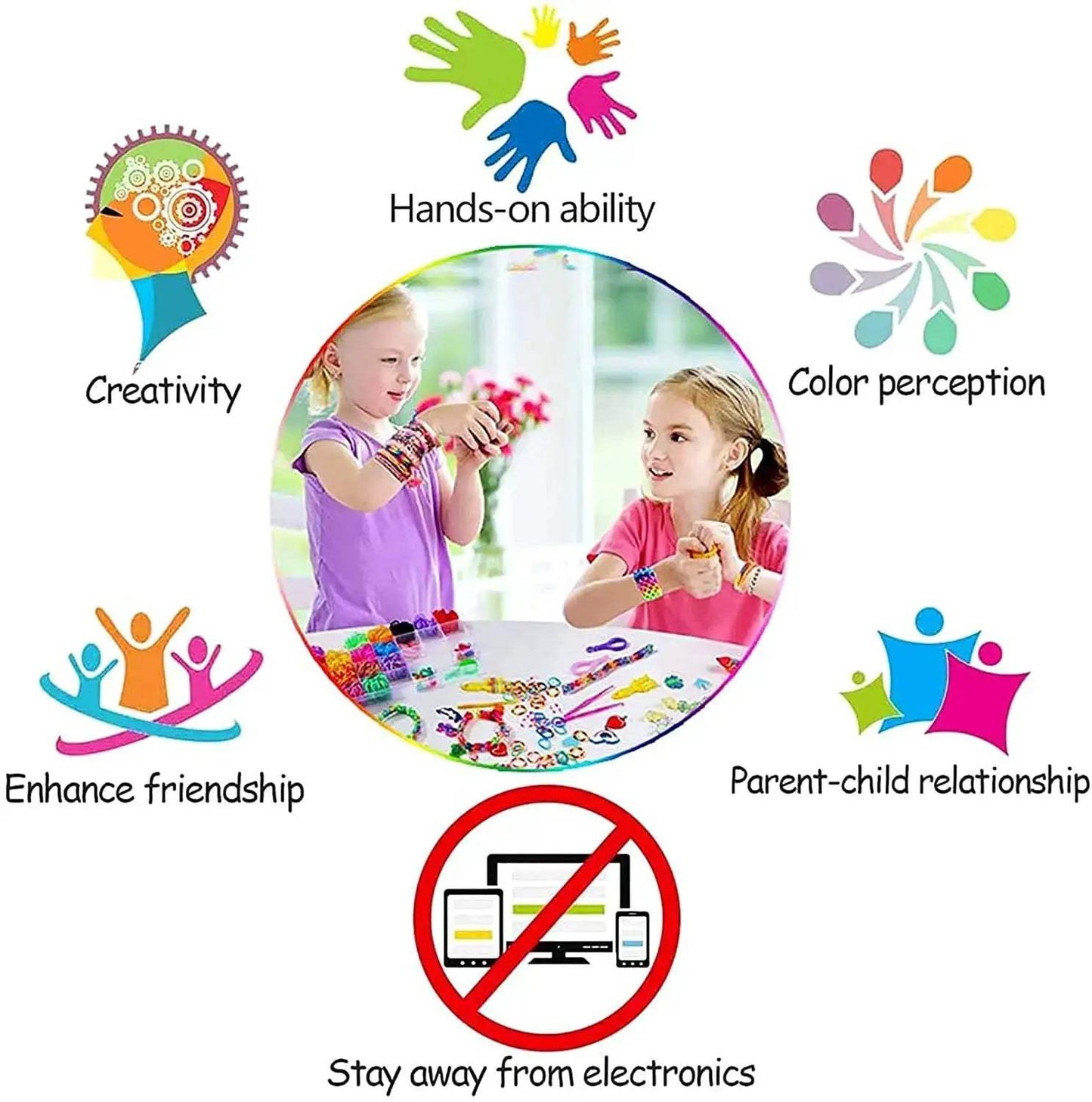 600Pcs Loom Bands Set 12 Colors For DIY Bracelets - ToylandEU