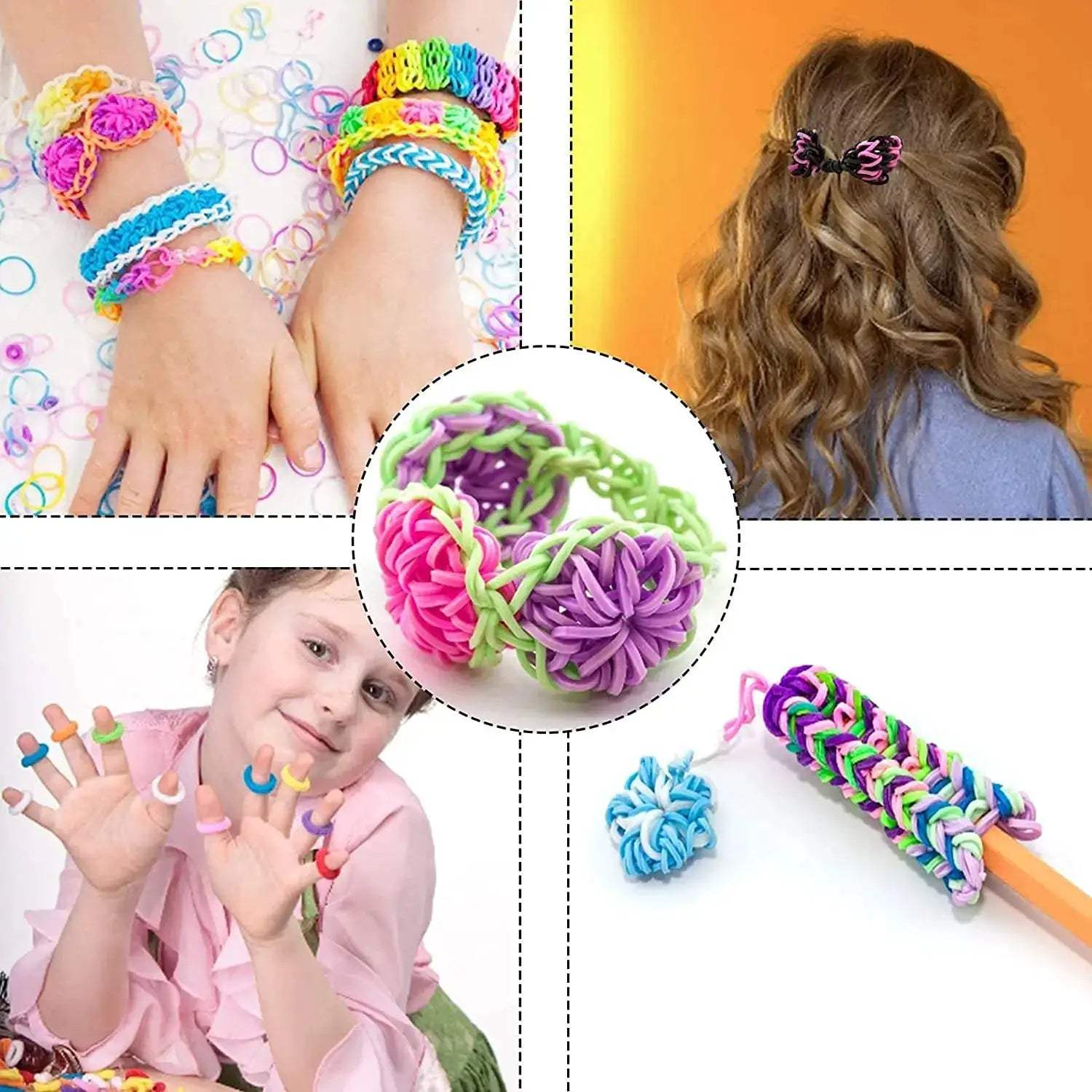 600Pcs Loom Bands Set 12 Colors For DIY Bracelets - ToylandEU