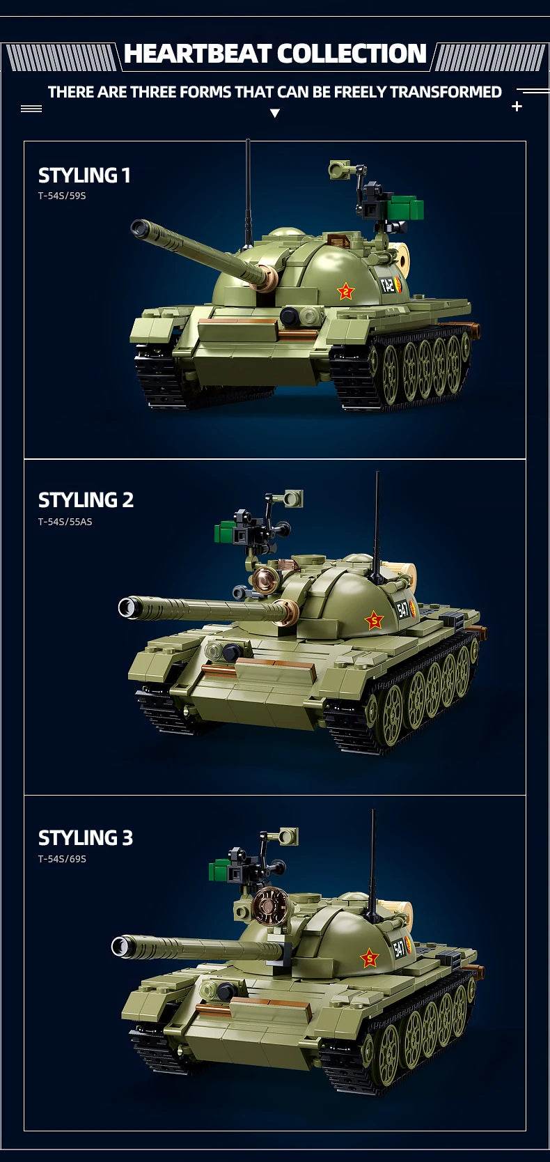 604PCS Army T-54S Medium Tank Model Bricks Set For Children - ToylandEU