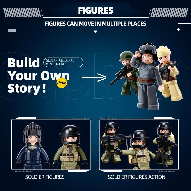 604PCS Army T-54S Medium Tank Model Building Blocks Set - ToylandEU