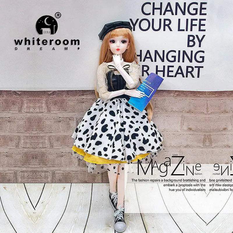 60cm Bjd Doll With Green Blue Eyes Sunflower Dress - ToylandEU