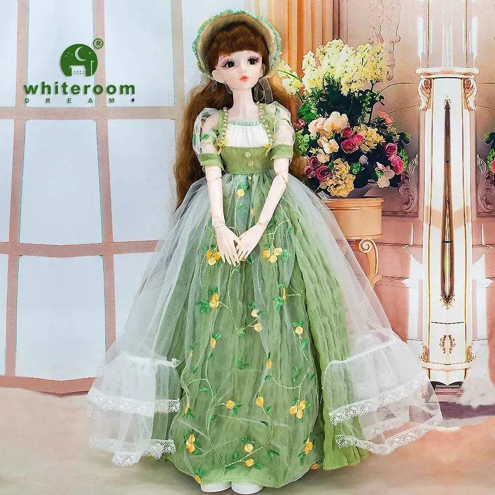 60cm Bjd Doll With Green Blue Eyes Sunflower Dress - ToylandEU