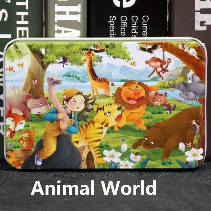  60pcs Jigsaw Cartoon Puzzle With Metal Box For Kids -  ToylandEU™
