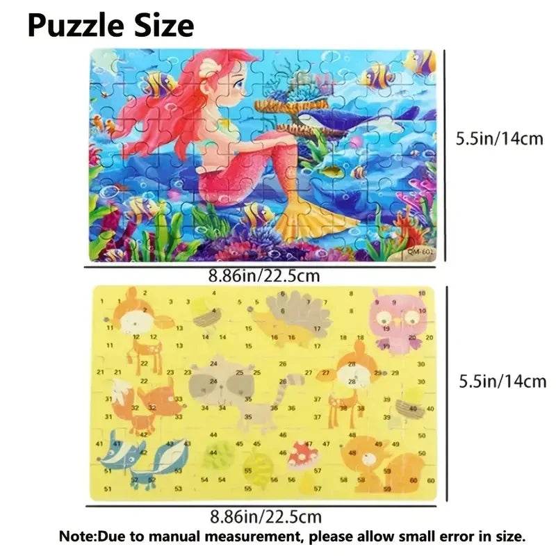 60pcs Jigsaw Cartoon Puzzle With Metal Box For Kids - ToylandEU