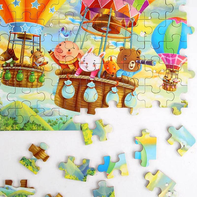 60pcs Jigsaw Cartoon Puzzle With Metal Box For Kids - ToylandEU