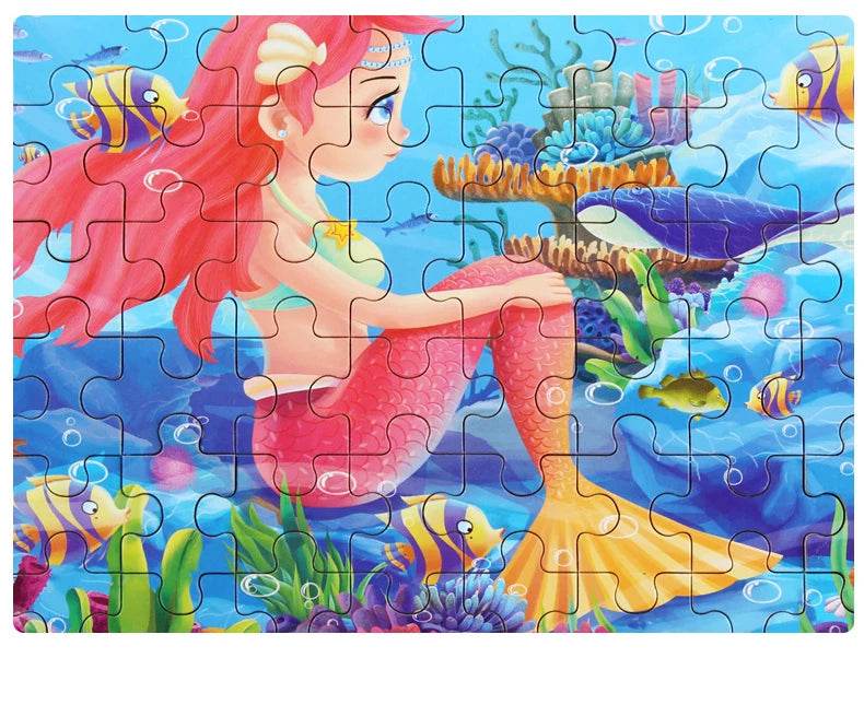 60pcs Jigsaw Cartoon Puzzle With Metal Box For Kids - ToylandEU