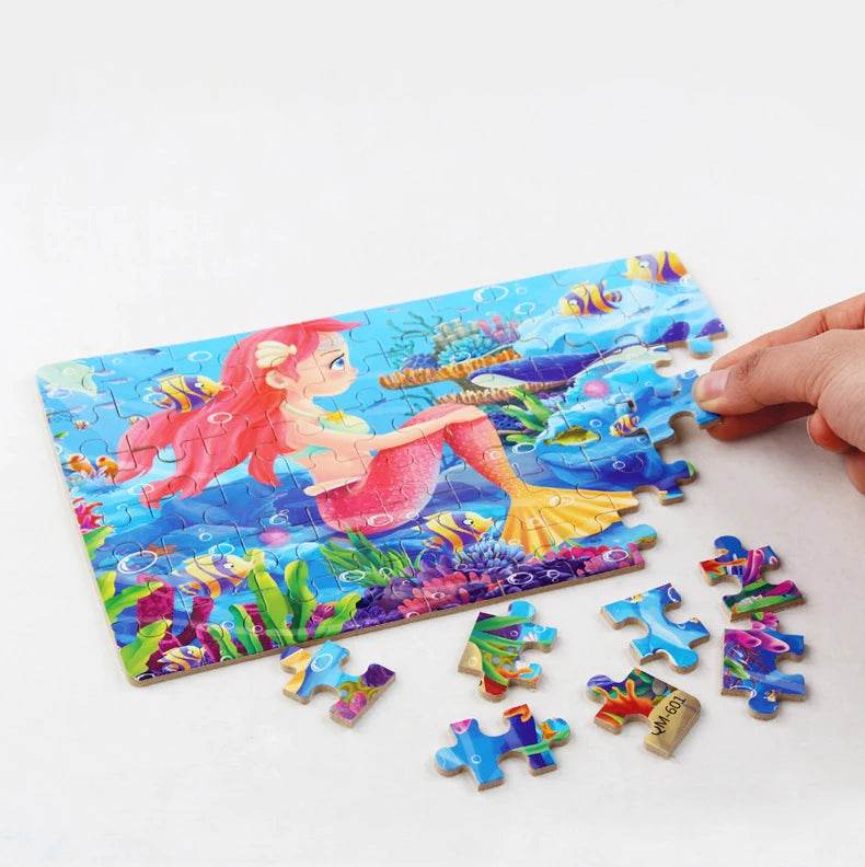 60pcs Jigsaw Cartoon Puzzle With Metal Box For Kids - ToylandEU
