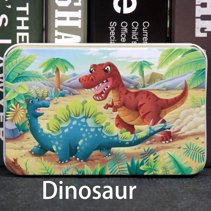 60pcs Jigsaw Cartoon Puzzle With Metal Box For Kids - ToylandEU