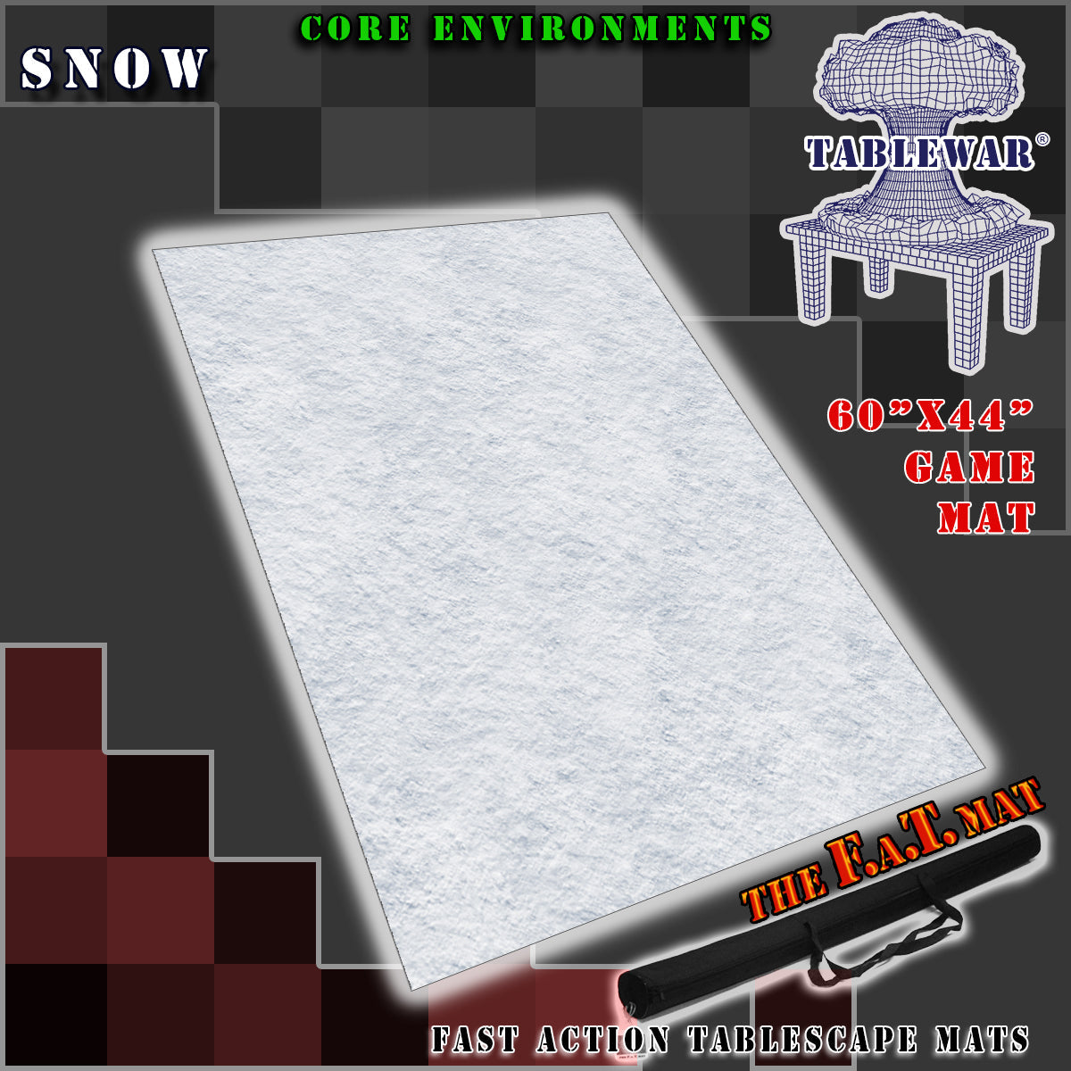 60x44" 'Snow' F.A.T. Mat Battle Gaming Mat