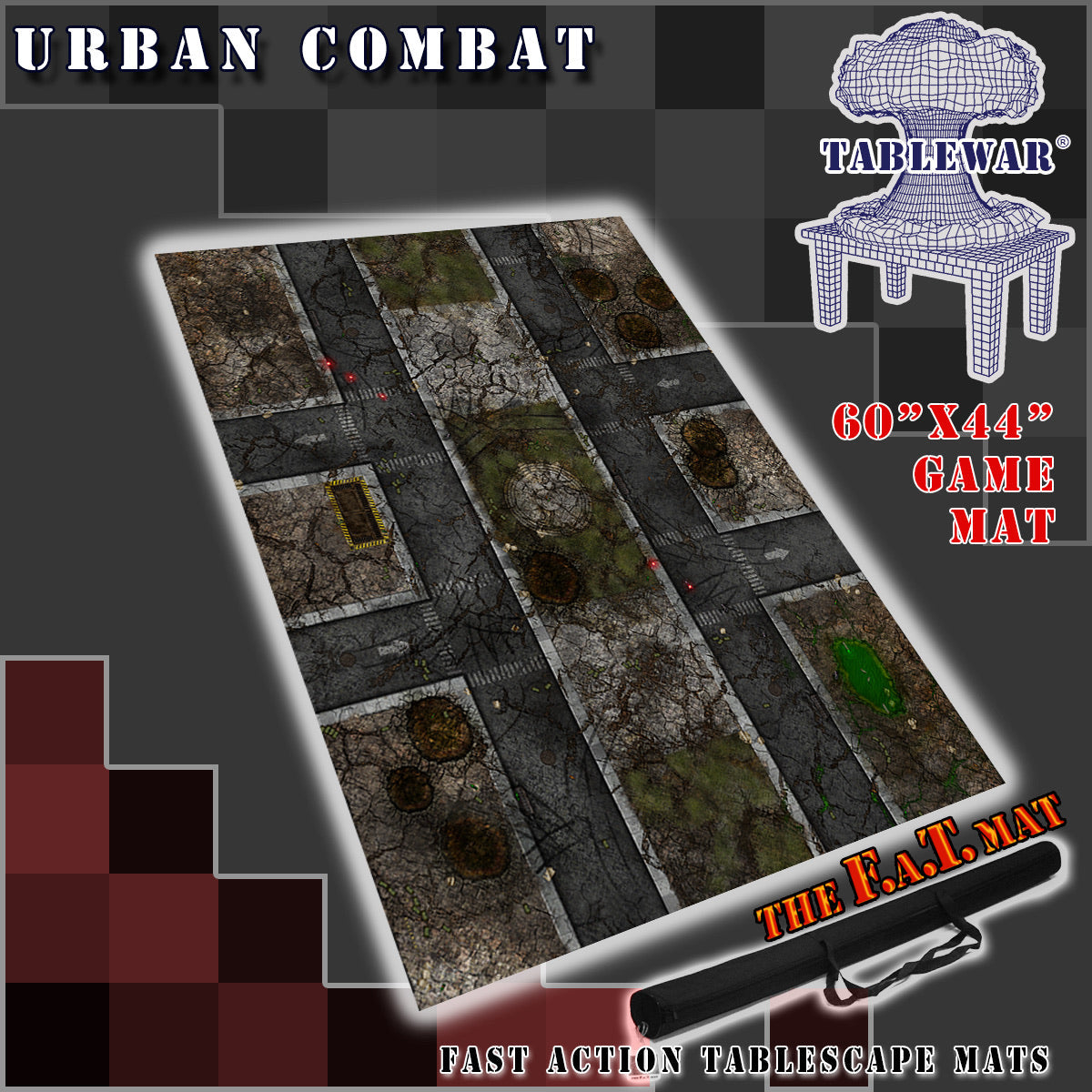 60x44" 'Urban Combat' F.A.T. Mat Battle Gaming Mat