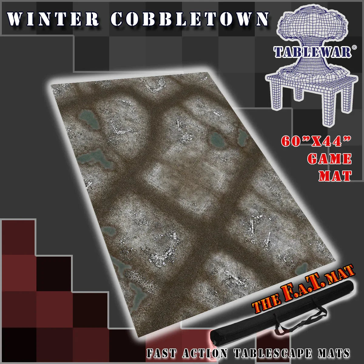 Winter Cobbletown 60x44 Premium Neoprene Gaming Mat With Carry Bag - ToylandEU