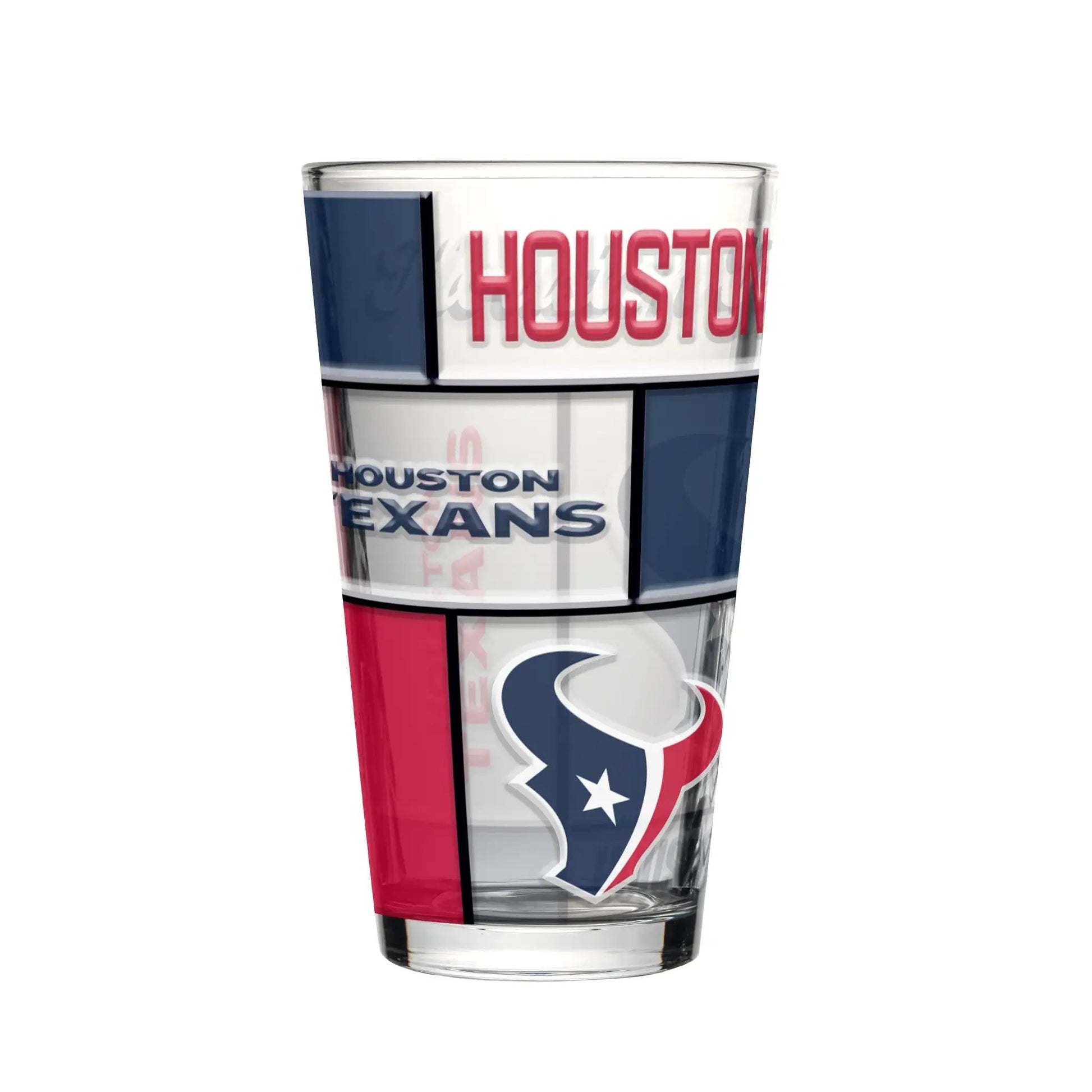 Houston Texans Pint Glass 16oz Quilted Stained Boxed