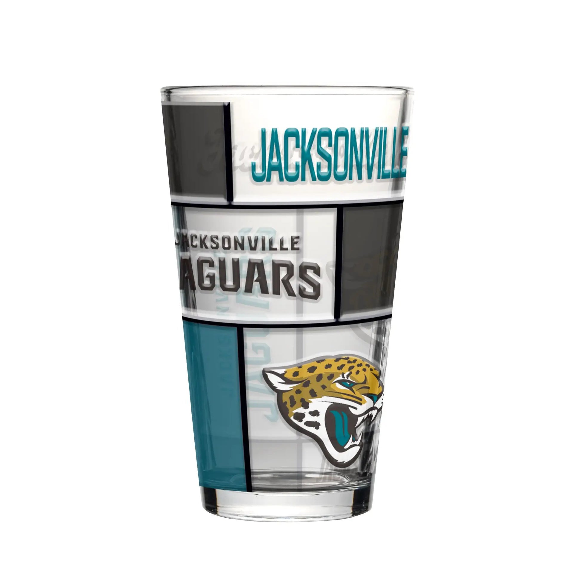 Jacksonville Jaguars Pint Glass 16oz Quilted Stained Boxed