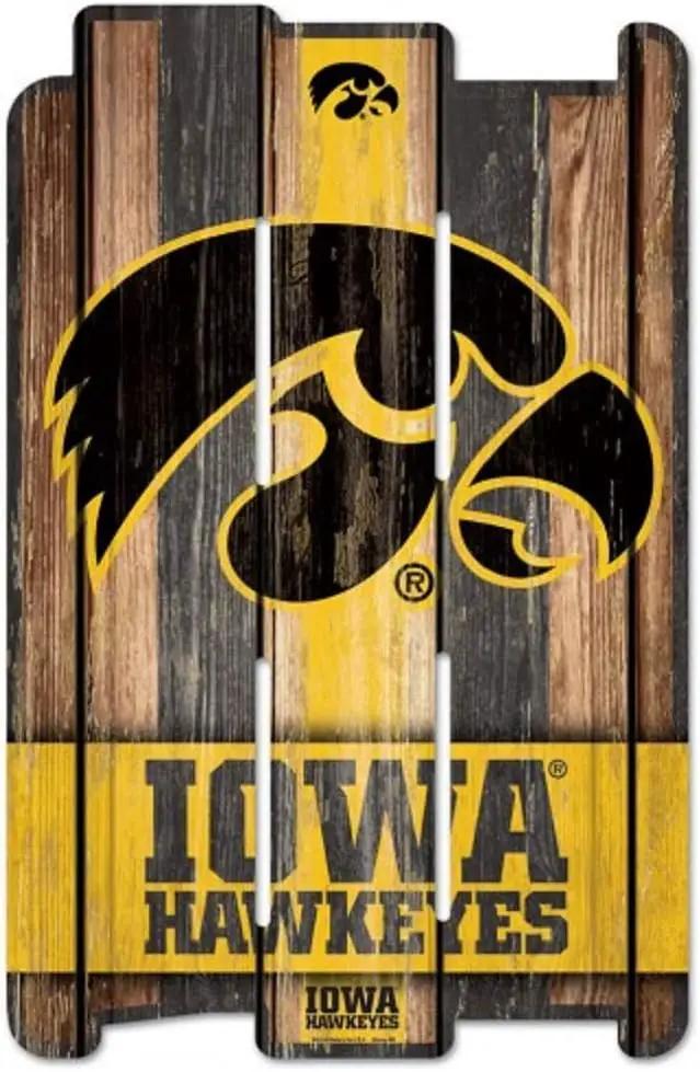 Iowa Hawkeyes Sign 11x17 Wood Fence Style