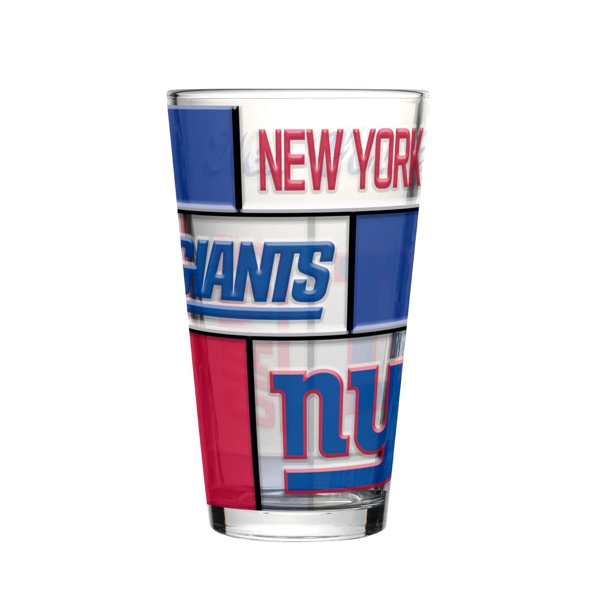 New York Giants Pint Glass 16oz Quilted Stained Boxed