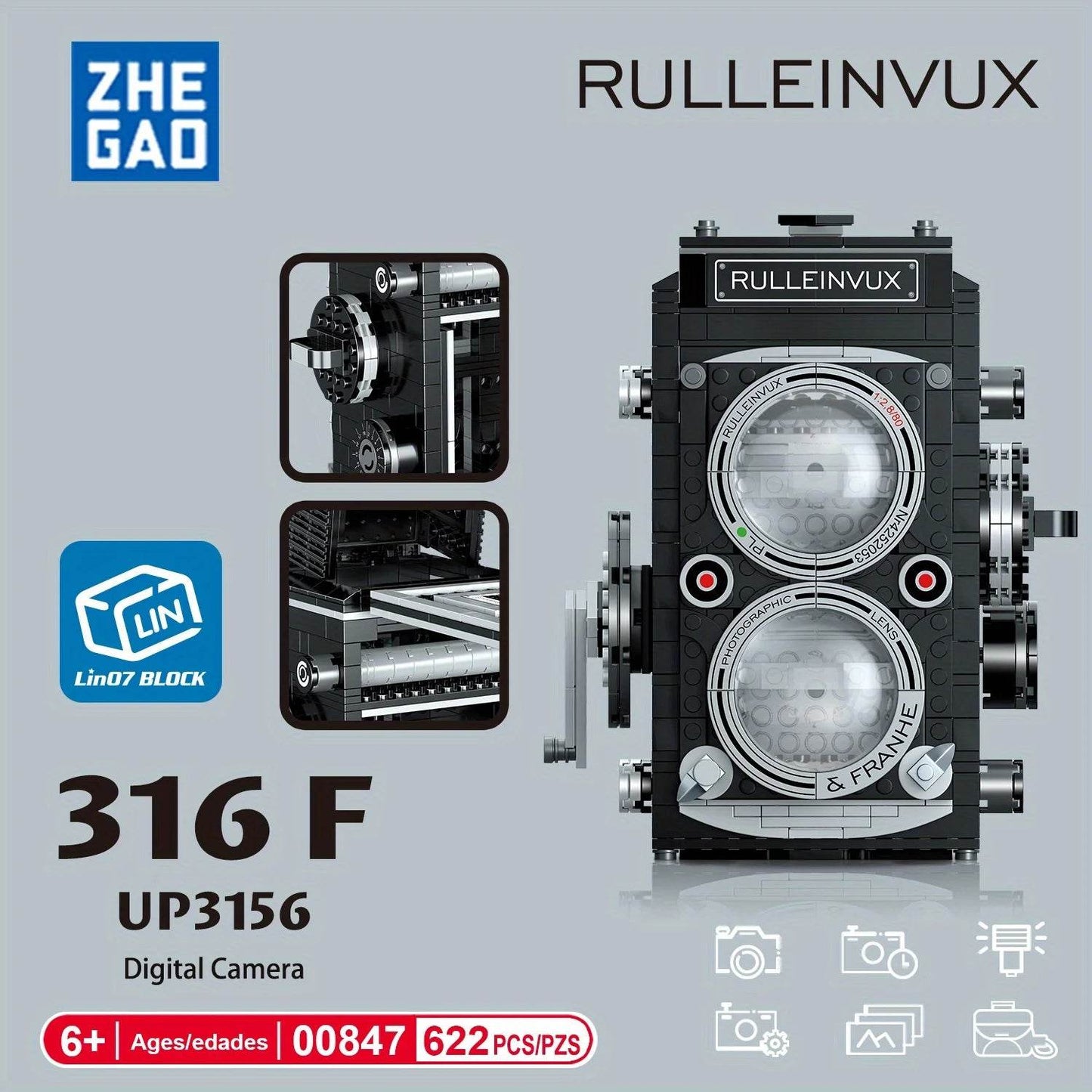 622PCS Digital Camera Building Blocks Retro Camera Model Gifts - ToylandEU