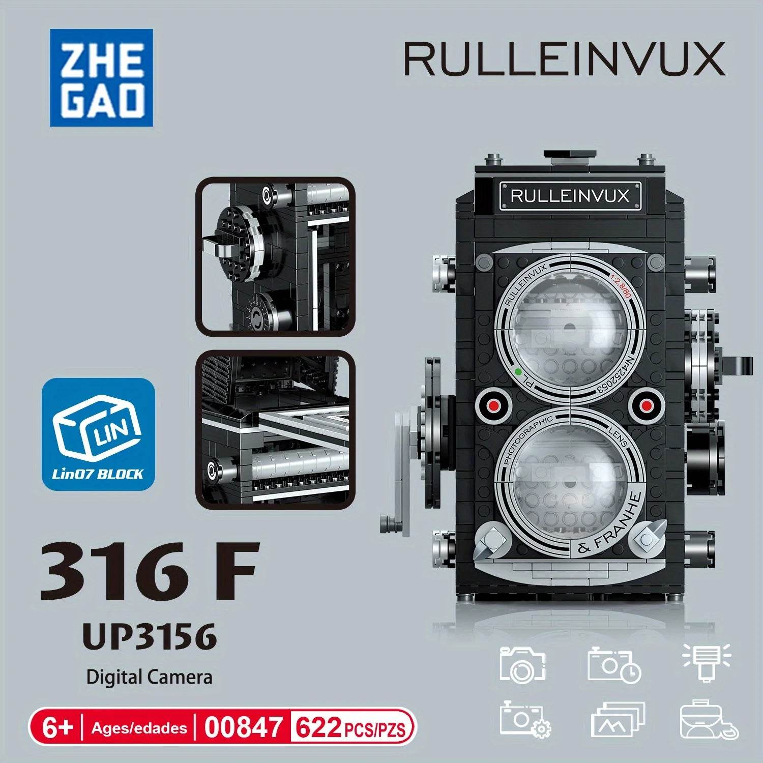622PCS Digital Camera Building Blocks Retro Camera Model Gifts - ToylandEU