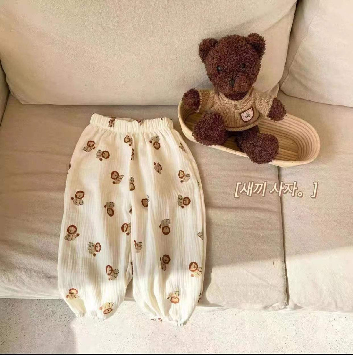 Kids' Double-Layer Ankle-Tie Ultra-Thin Cropped Pants | Cartoon Prints