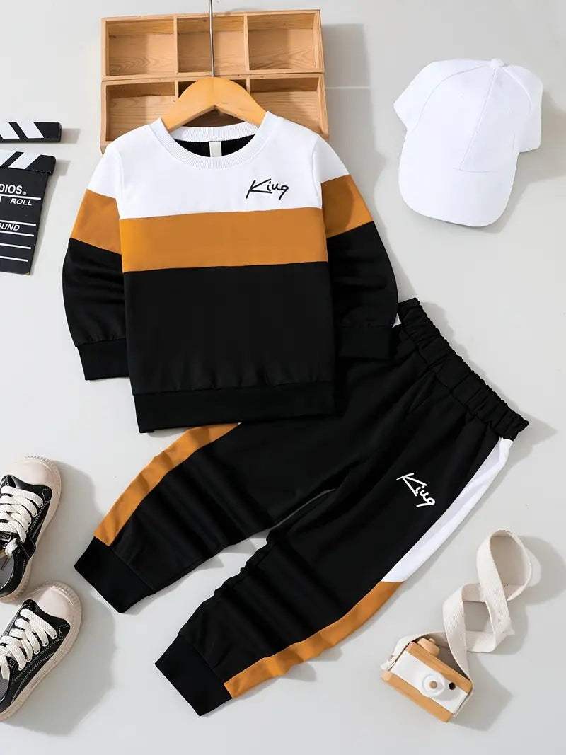 Kids' Multicolor Hoodie And Pants Set | Animal, Stripe And Plaid Patterns