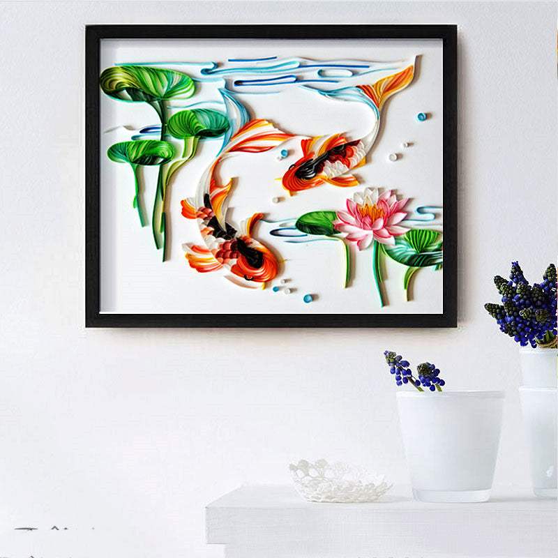 Quilled Paper Illustration Material Package Set | Home Decoration Craft Kit