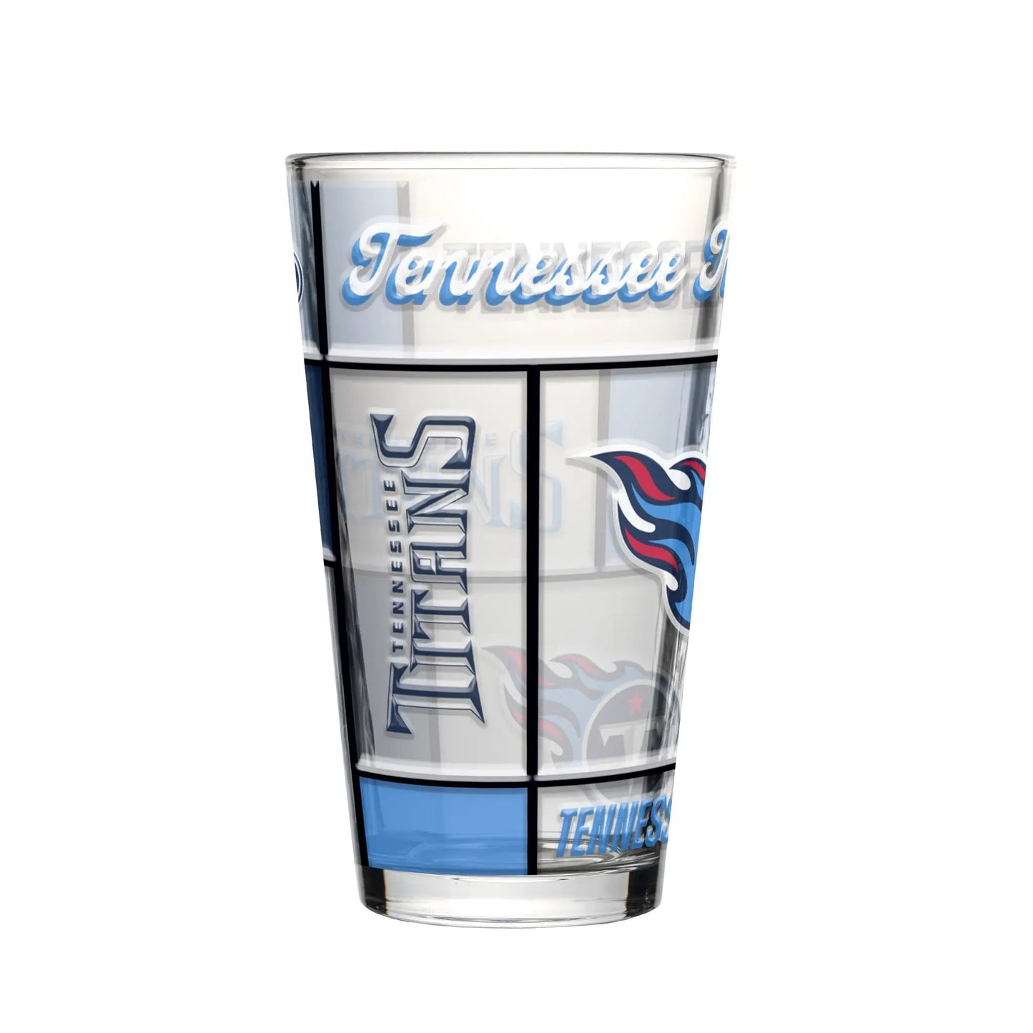 Tennessee Titans Pint Glass 16oz Quilted Stained Boxed