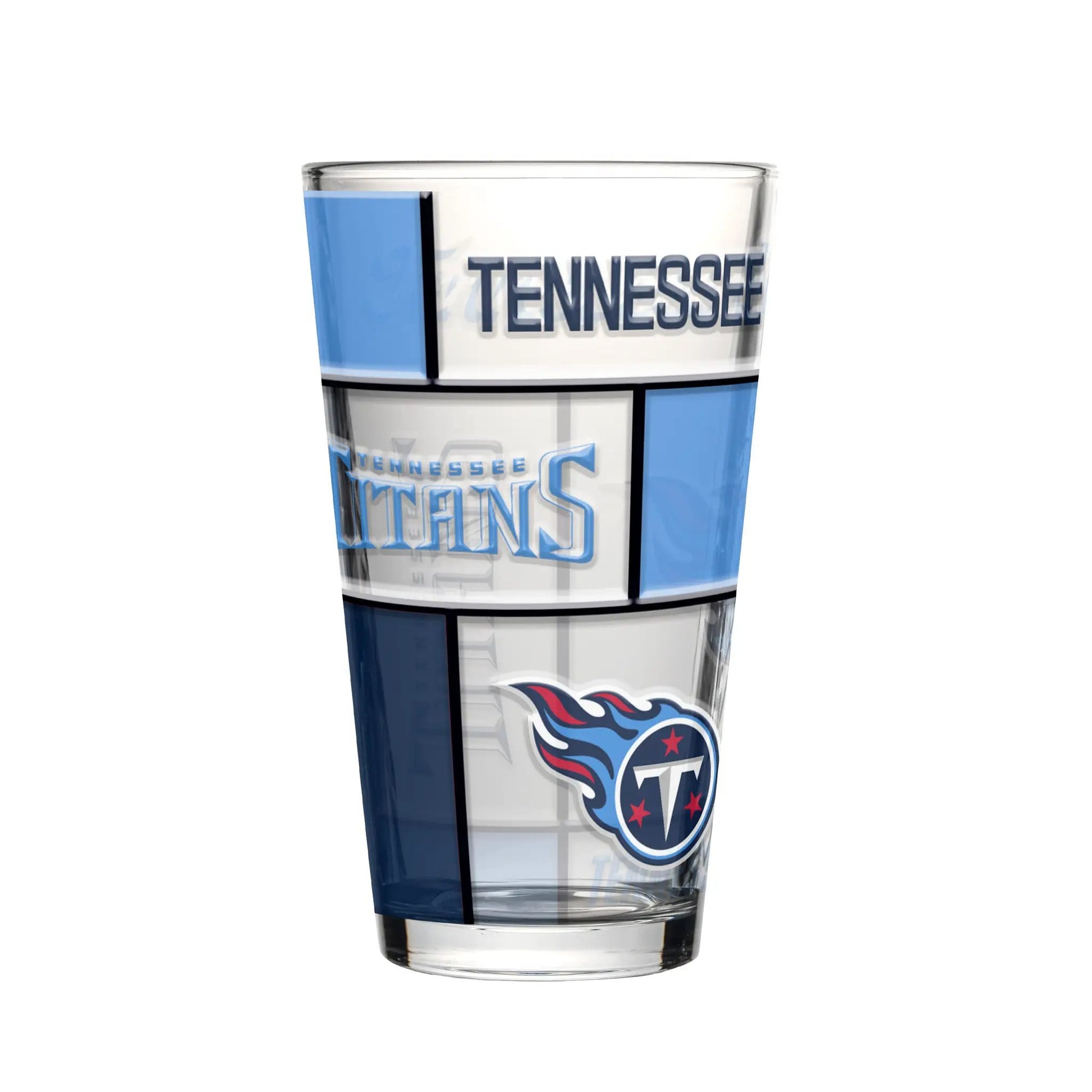 Tennessee Titans Pint Glass 16oz Quilted Stained Boxed