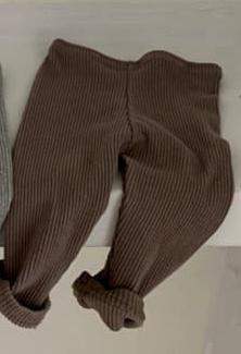 Baby Cotton Stretch Leggings | Pit Stripe Texture | 3 Months To 3 Years | Closed Crotch