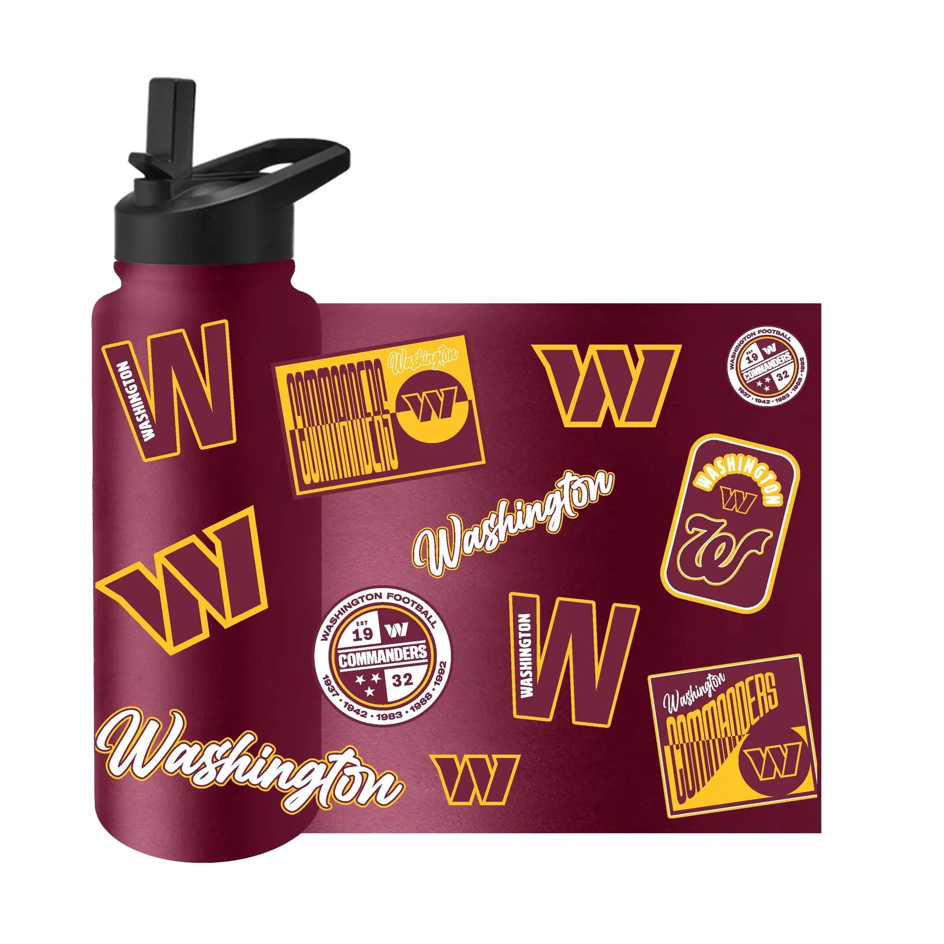 Washington Commanders Quencher Bottle 34oz Stainless Steel Dreamweave